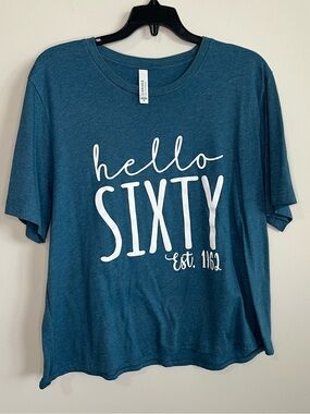Bella Canvas Teal Blue Short Sleeve Graphic Tee - Hello Sixty
